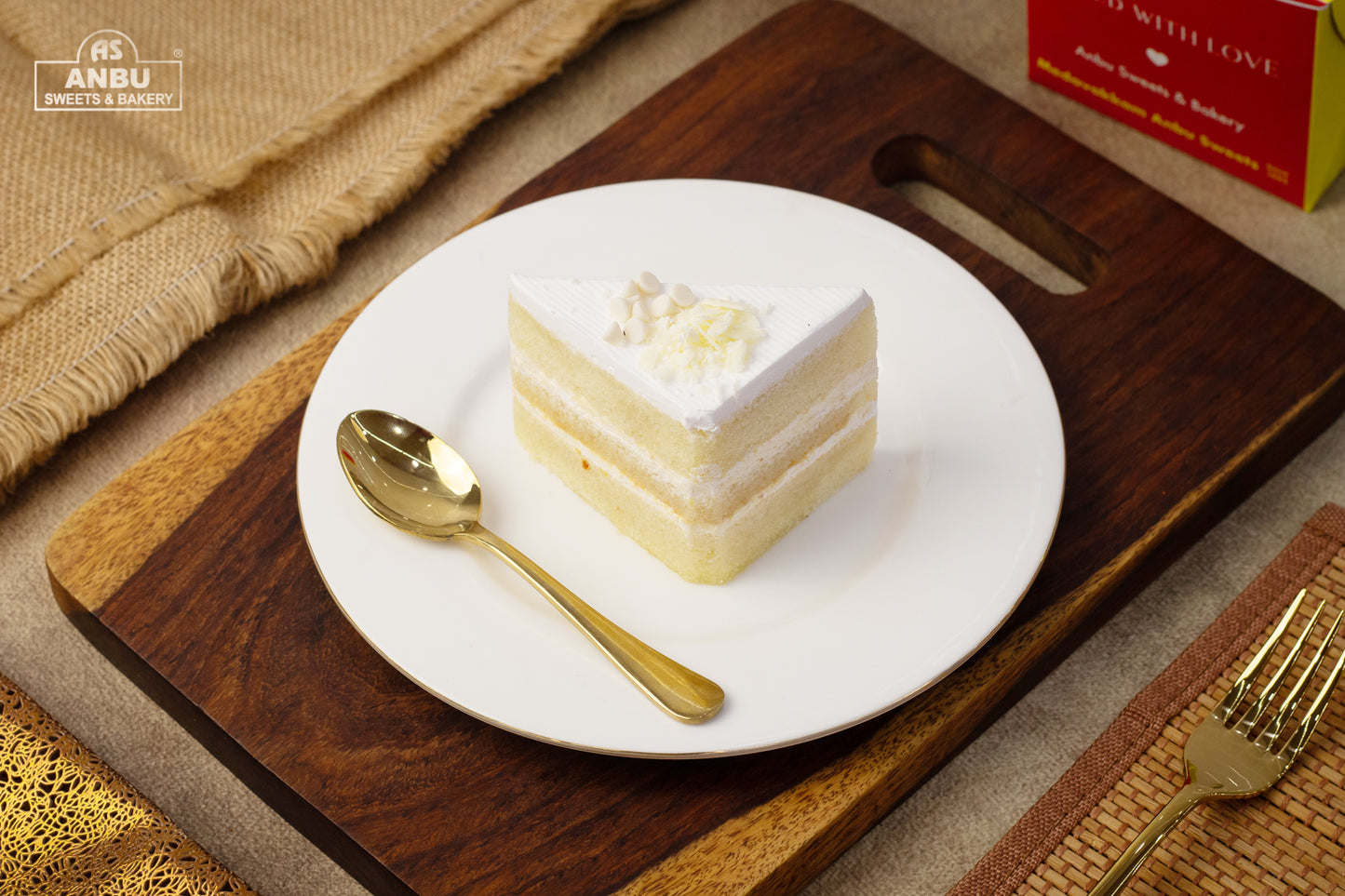 White Forest Cake piece